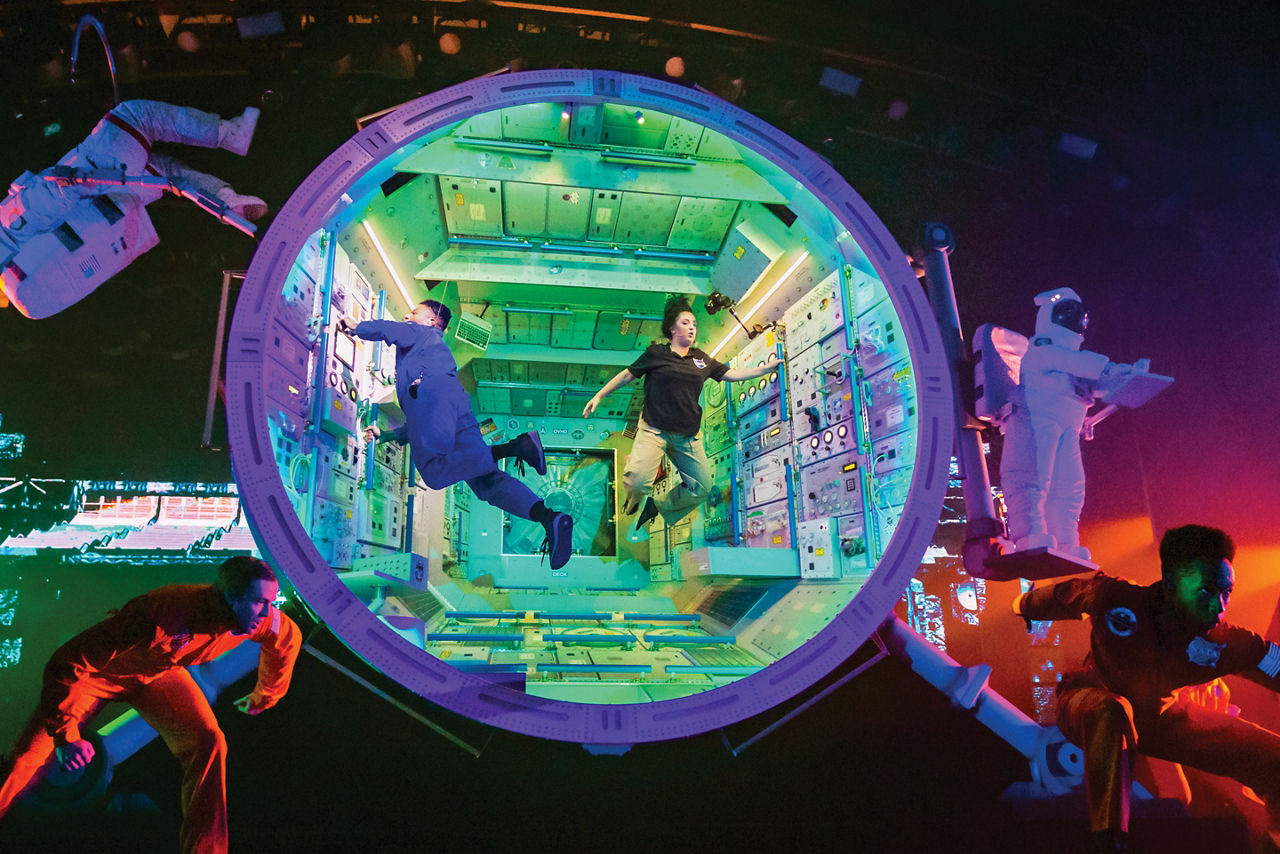 Astronauts in Space during Flight Show