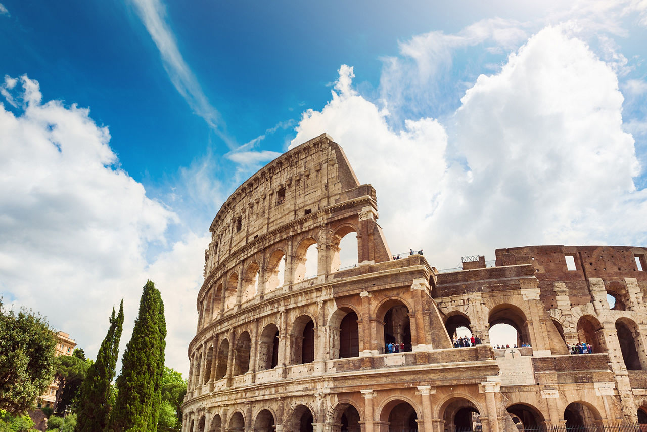 Sunrise at the Colosseum in Rome, Italy 