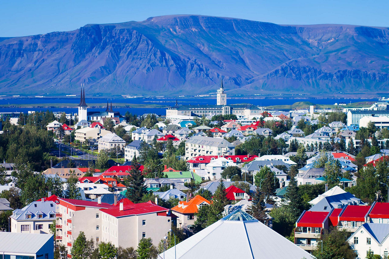 Reykjavik, Iceland Harbor Skyline