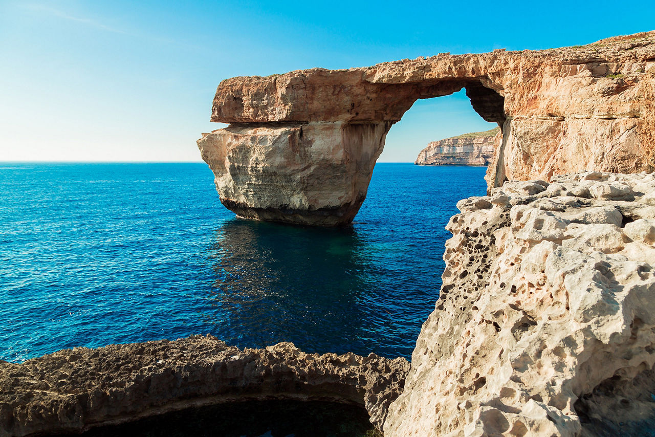 Malta Azura Window Blue Ocean